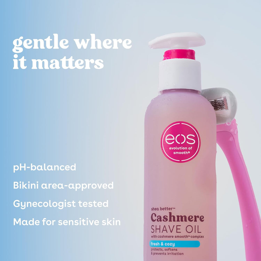 eos Cashmere Shave Oil ÛÒ Fresh & Cozy, Moisturizing Shave Oil with Shea Butter & Glycerin, Helps Prevents Irritation & Razor Burn, Vegan, 6 fl oz