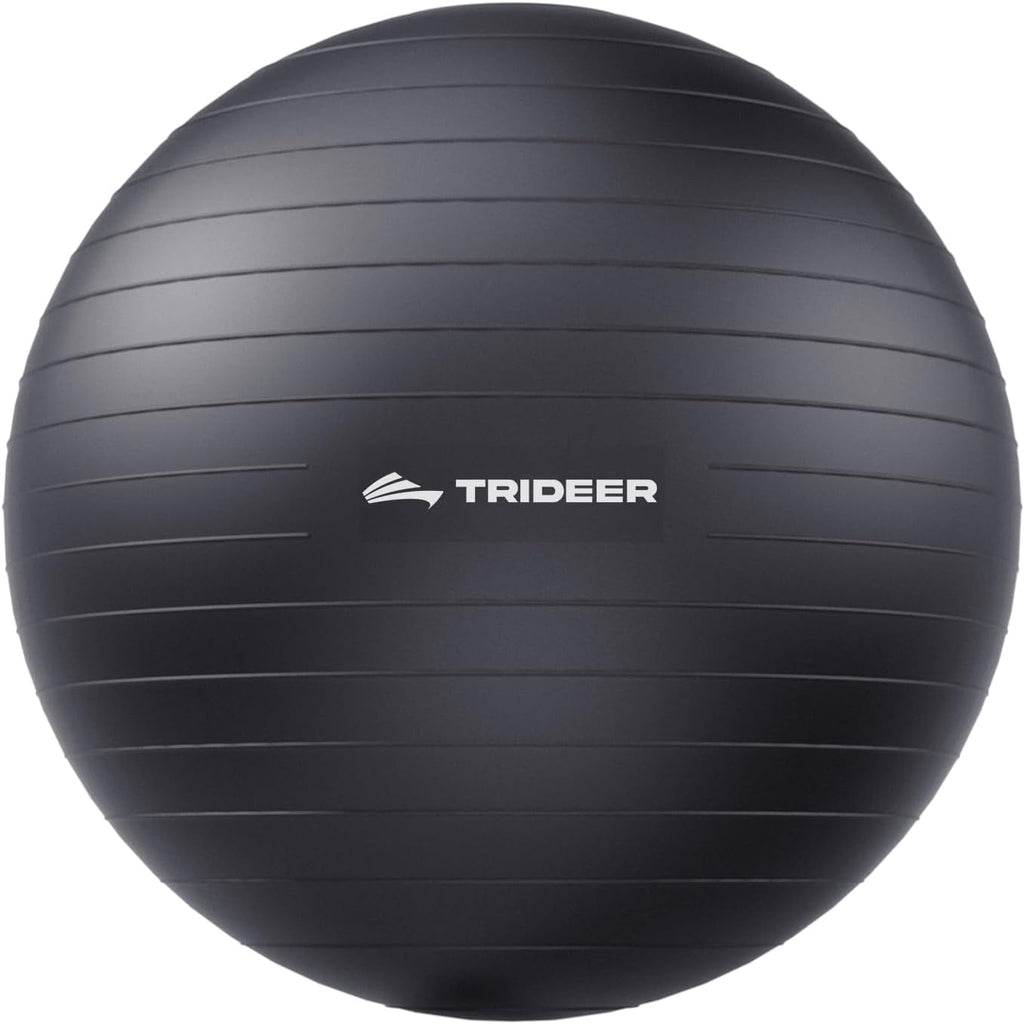 Trideer Exercise Ball for Yoga, Pilates & Fitness ÛÒ Stability Ball Equipment for Home Gym & Office Chair, Core & Balance Training Accessories, Physical Therapy Equipment, Quick Pump Included, 5 Sizes