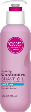 eos Cashmere Shave Oil ÛÒ Fresh & Cozy, Moisturizing Shave Oil with Shea Butter & Glycerin, Helps Prevents Irritation & Razor Burn, Vegan, 6 fl oz