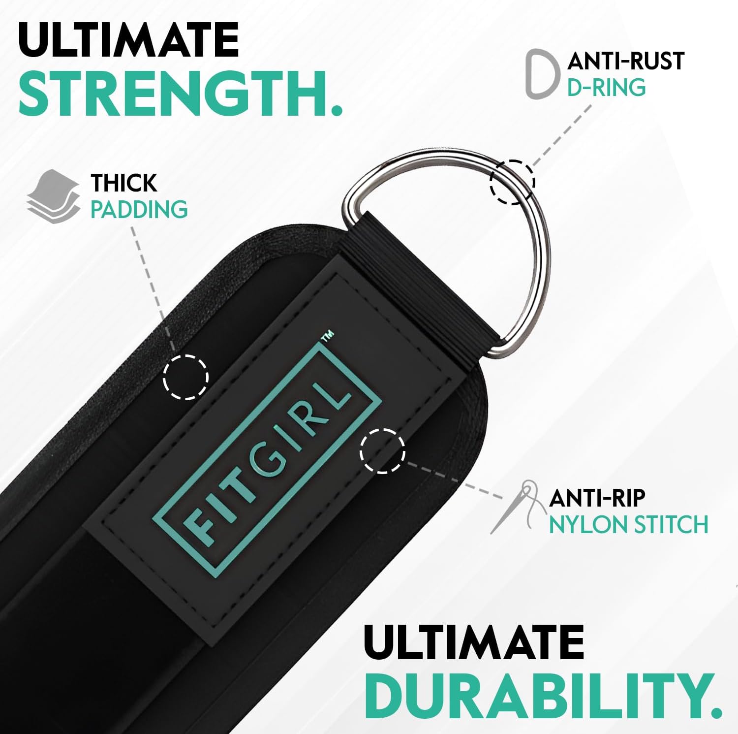 FITGIRL Ankle Strap for Cable Machine ÛÒ Premium Padding and Comfort for Cable Exercise Machines, Cable Exercise Attachment for Home & Gym, Glute Workouts - Kickbacks, Leg Extensions, Hip Abductors