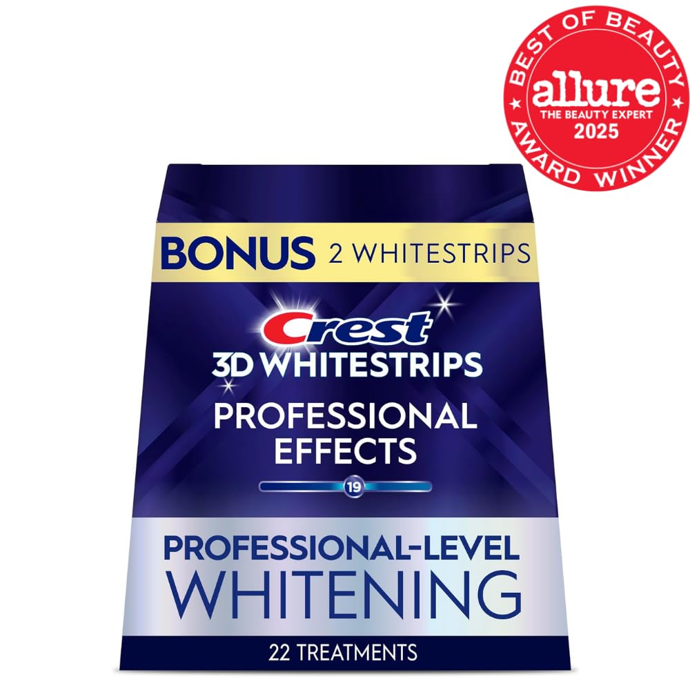 Crest 3D Whitestrips Professional Effects ÛÒ Teeth Whitening Kit, 22 Treatments (20 + 2 Bonus), Each with 1 Upper/1Lower, 44 Strips ÛÒ Crest 3DWhite Teeth Whitening Strips