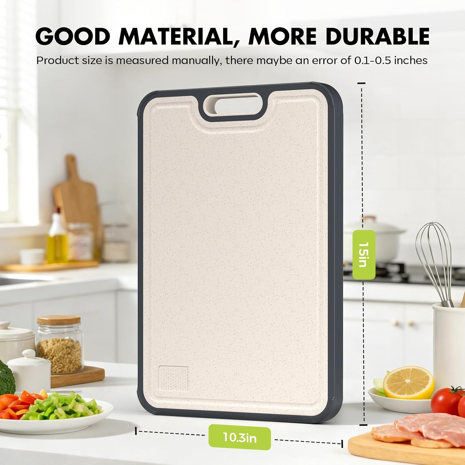 Sumzzz Titanium Cutting Board for Kitchen, Non Toxic 2-in-1 Cutting Board Double Sided Food Grade Pure Titanium, Knife Friendly Easy to Clean Large Size 15ÛÌÑ10.3Û