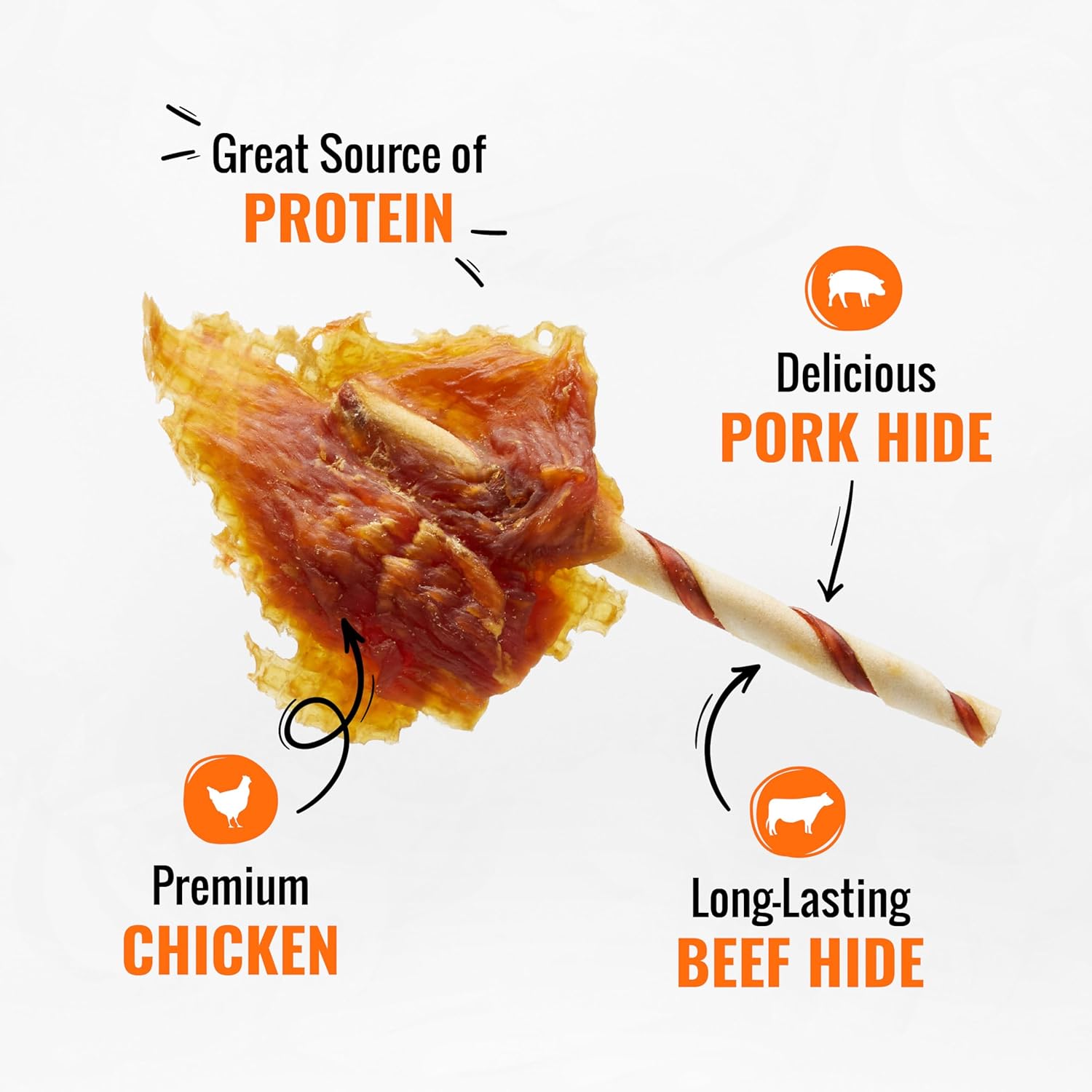 Good Û÷nÛª Fun Triple Flavor Wings Chews for All Dogs, 12 Ounces, Treat Your Dog to Long-Lasting Chews Made from Chicken, Pork Hide and Beef Hide