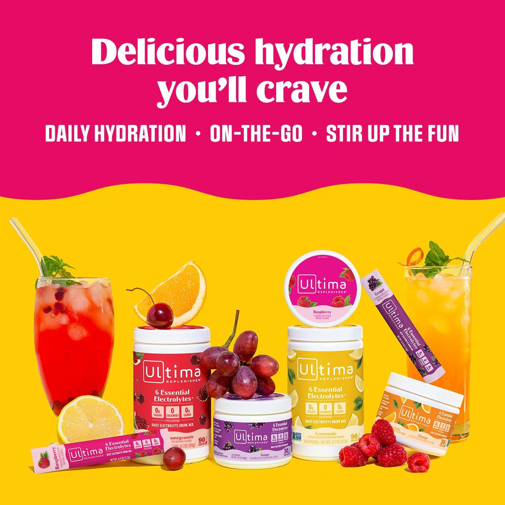 Ultima Replenisher Daily Electrolyte Powder ÛÒ Original Variety Pack, 20 Stickpacks ÛÒ Zero Sugar Hydration Packets with 6 Electrolytes and Minerals ÛÒ Sugar Free, Plant Based & Keto Friendly Drink Mix