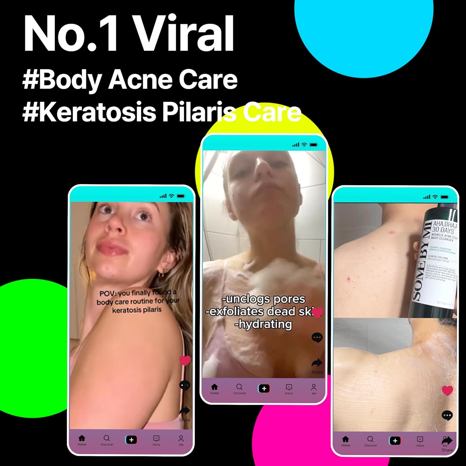 SOME BY MI AHA BHA PHA 30 Days Miracle Acne Clear Body Cleanser 13.5oz ÛÒ Salicylic Acid & Tea Tree Acne Body Wash ÛÒ Deep Cleansing, Sulfate & Paraben Free Korean Skin care