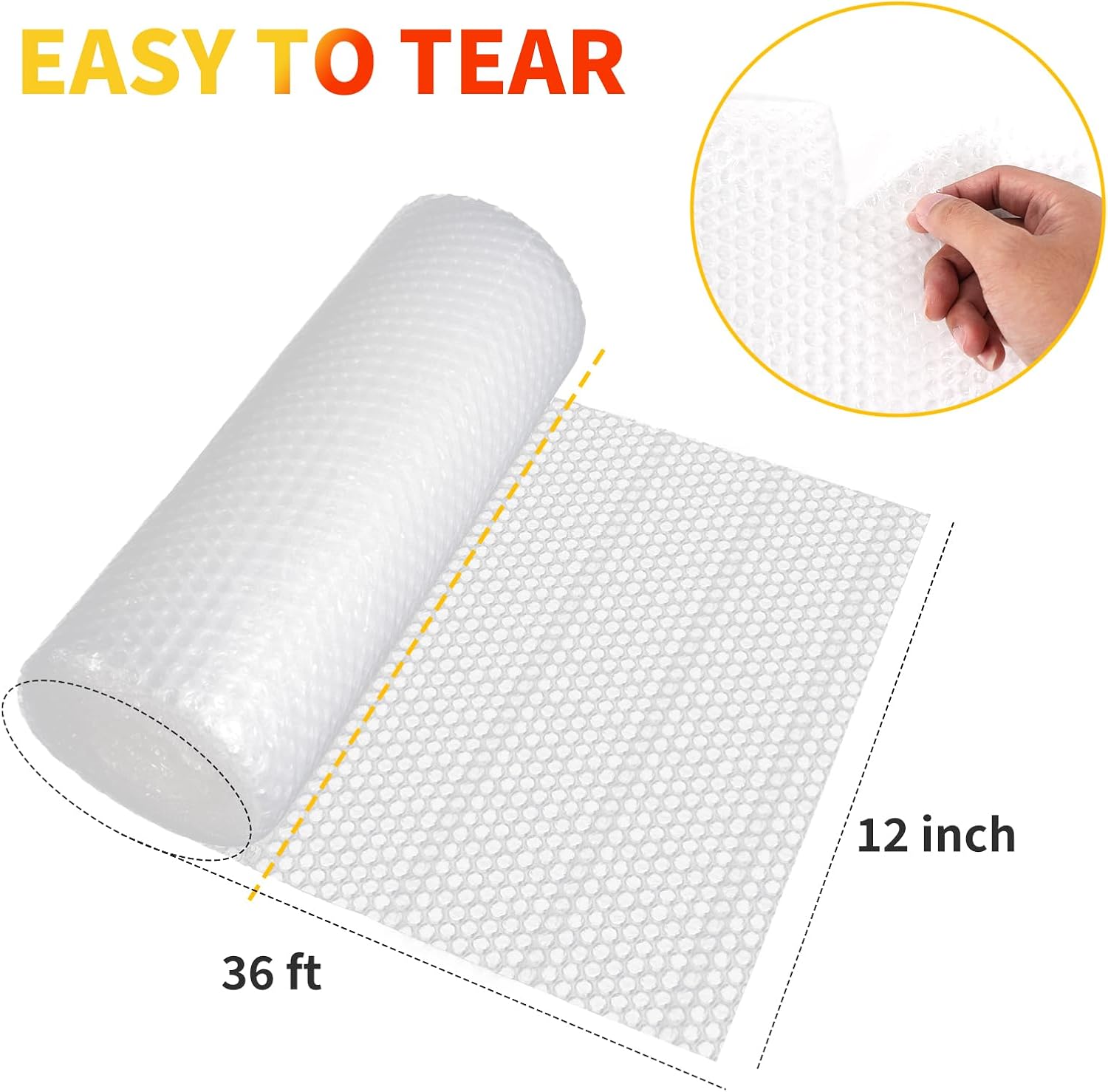 Bubble Cushioning Wrap 2 Pack 12 Inch x 72 ft Bubble Wrap for Packing?ÎMoving Boxes and Shipping for Your Business?ÎPerforated Every 12 in.Suitable for Filling Packaging Boxes.