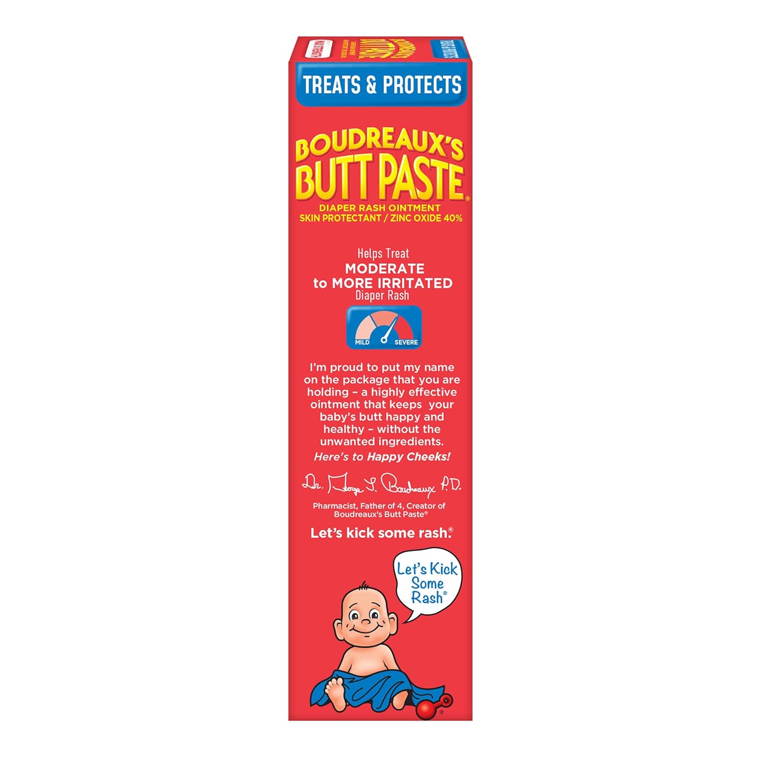 BoudreauxÛªs Butt Paste Max Strength Diaper Rash Cream for Baby, Ointment With Zinc Oxide, 4 oz Tube