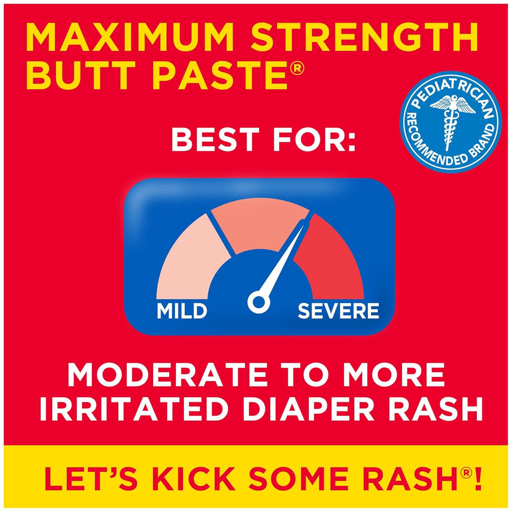 BoudreauxÛªs Butt Paste Max Strength Diaper Rash Cream for Baby, Ointment With Zinc Oxide, 4 oz Tube