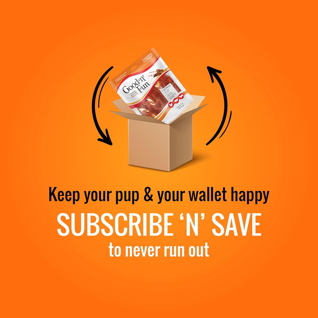 Good Û÷nÛª Fun Triple Flavor Wings Chews for All Dogs, 12 Ounces, Treat Your Dog to Long-Lasting Chews Made from Chicken, Pork Hide and Beef Hide