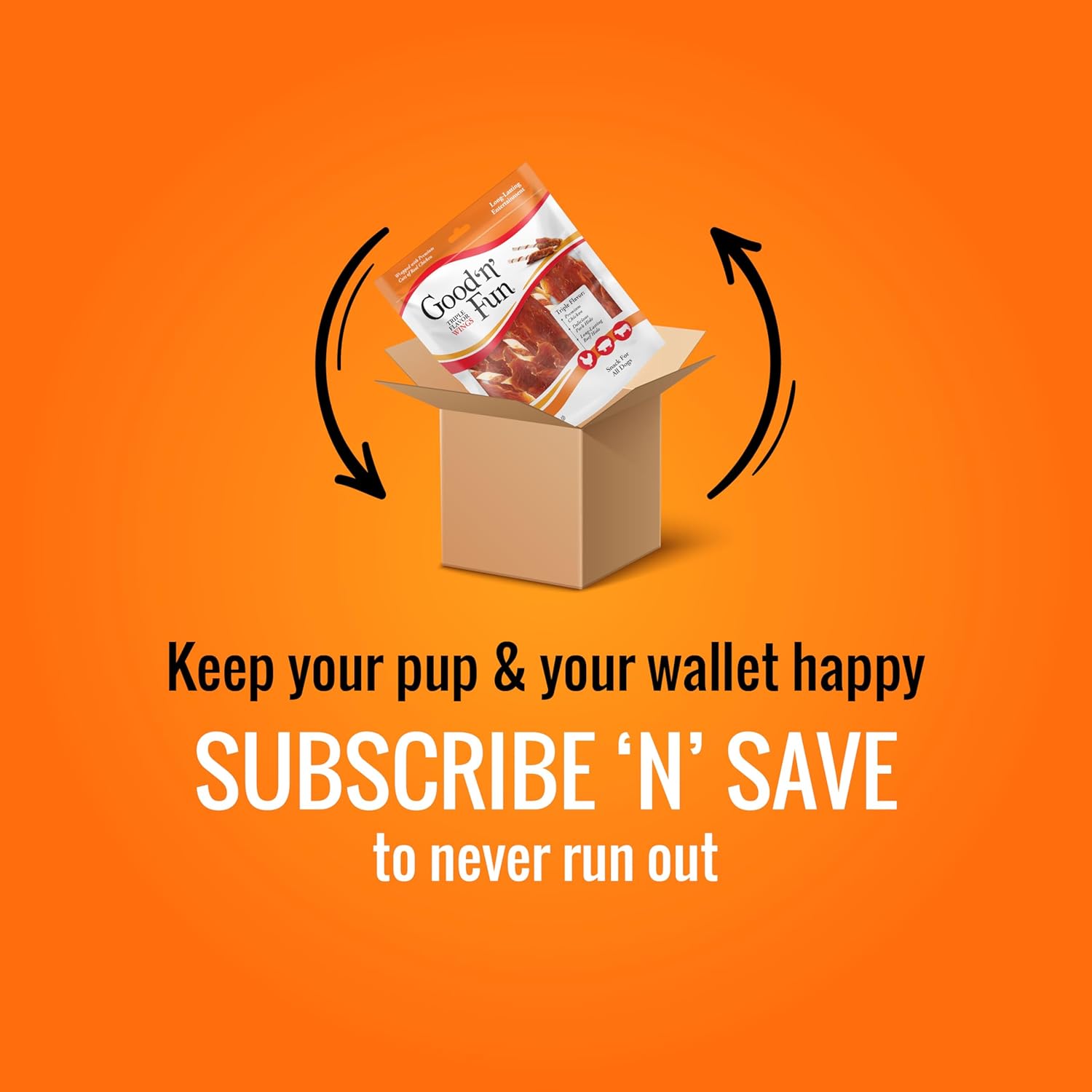 Good Û÷nÛª Fun Triple Flavor Wings Chews for All Dogs, 12 Ounces, Treat Your Dog to Long-Lasting Chews Made from Chicken, Pork Hide and Beef Hide