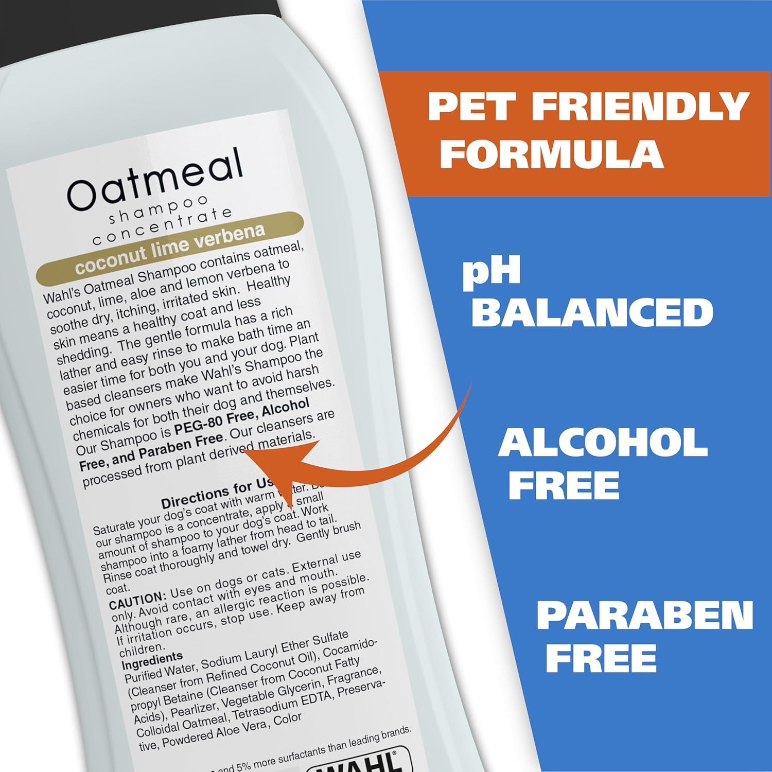 Wahl USA Dry Skin & Itch Relief Pet Shampoo for Dogs ÛÒ Oatmeal Formula with Coconut Lime Verbena Scent & Pet Friendly Formula, 24 Oz - Model 820004A