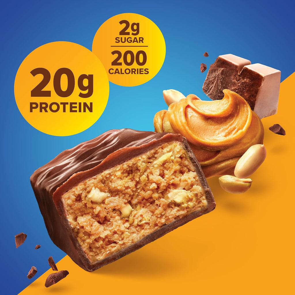 Pure Protein Chocolate Peanut Butter Protein Bars ÛÒ 20g Protein, 3g Sugar, 190 Calories (12 count) Low Sugar* High Protein Snack - Gluten Free - Perfect for a Healthy Snack