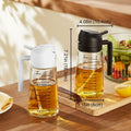 TrendPlain 16oz/470ml Glass Olive Oil Sprayer for Cooking ÛÒ 2 in 1 Olive Oil Dispenser Bottle for Kitchen Gadgets and Air Fryer Accessories, Salad, BBQ - Black