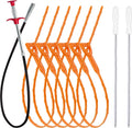 35.5inch Drain Clog Remover(1pcs), 25inch Drain Snake Hair Remover(6pcs) ?  Cleaning Brush(2pcs), Hair Catcher Drain Auger Cleaner Tool Set For Toilet, Kitchen Sink, Bathroom Tub, Sewer, 9 Pack