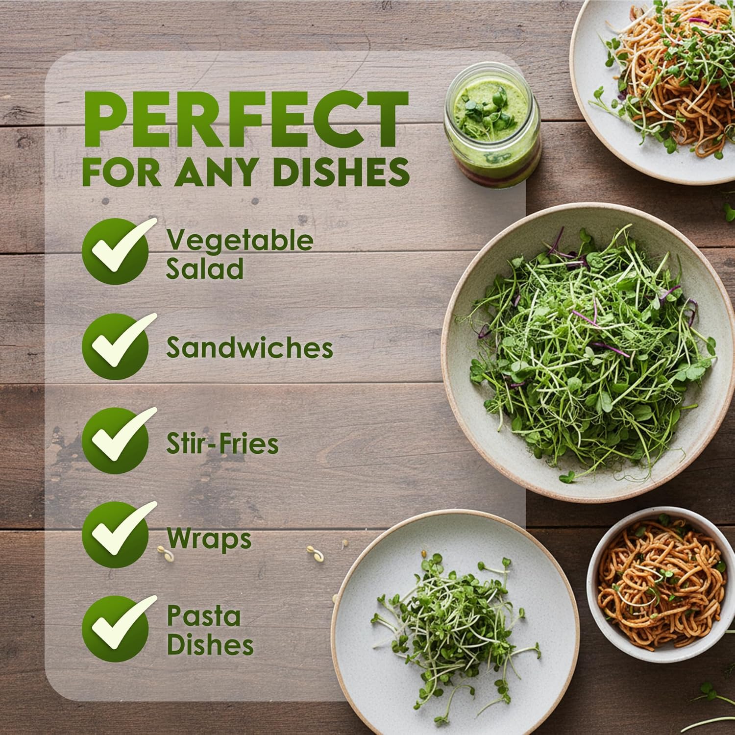Nature JimÛªs Sprouts Organic Salad Mix ÛÒ Non-GMO Microgreen Seeds, Perfect for Growing Nutritious Organic Broccoli, Alfalfa, Radish & Clover Sprouts ÛÒ Easy Indoor/Outdoor Home Sprouting Seeds ÛÒ 1lb