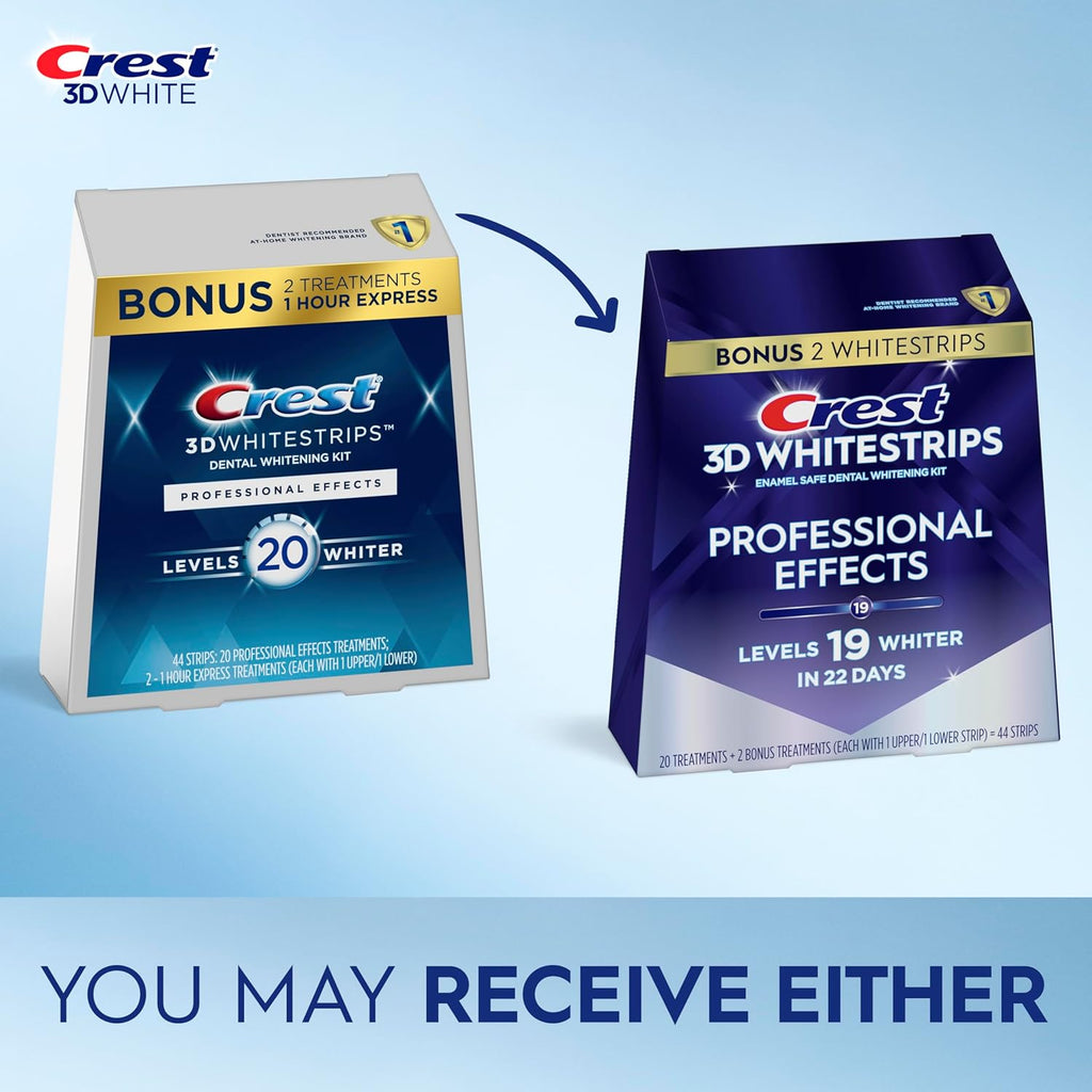 Crest 3D Whitestrips Professional Effects ÛÒ Teeth Whitening Kit, 22 Treatments (20 + 2 Bonus), Each with 1 Upper/1Lower, 44 Strips ÛÒ Crest 3DWhite Teeth Whitening Strips