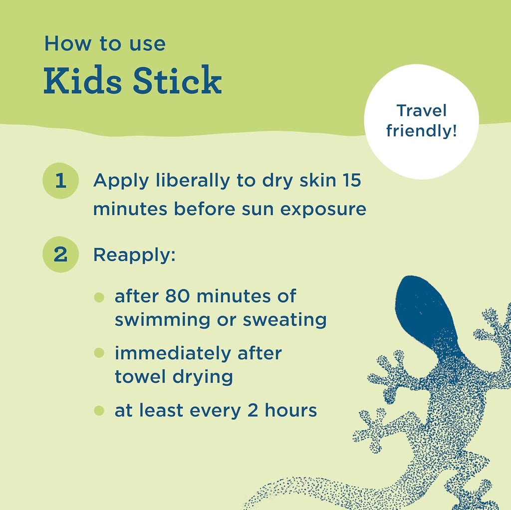 Blue Lizard Kids Mineral SPF 50 Sunscreen Stick, Zinc Oxide, 100% Mineral Actives, Developed for KidsÛª Sensitive Skin, TSA-Friendly, Vegan, Paraben-free, Fragrance-Free, 0.5 oz
