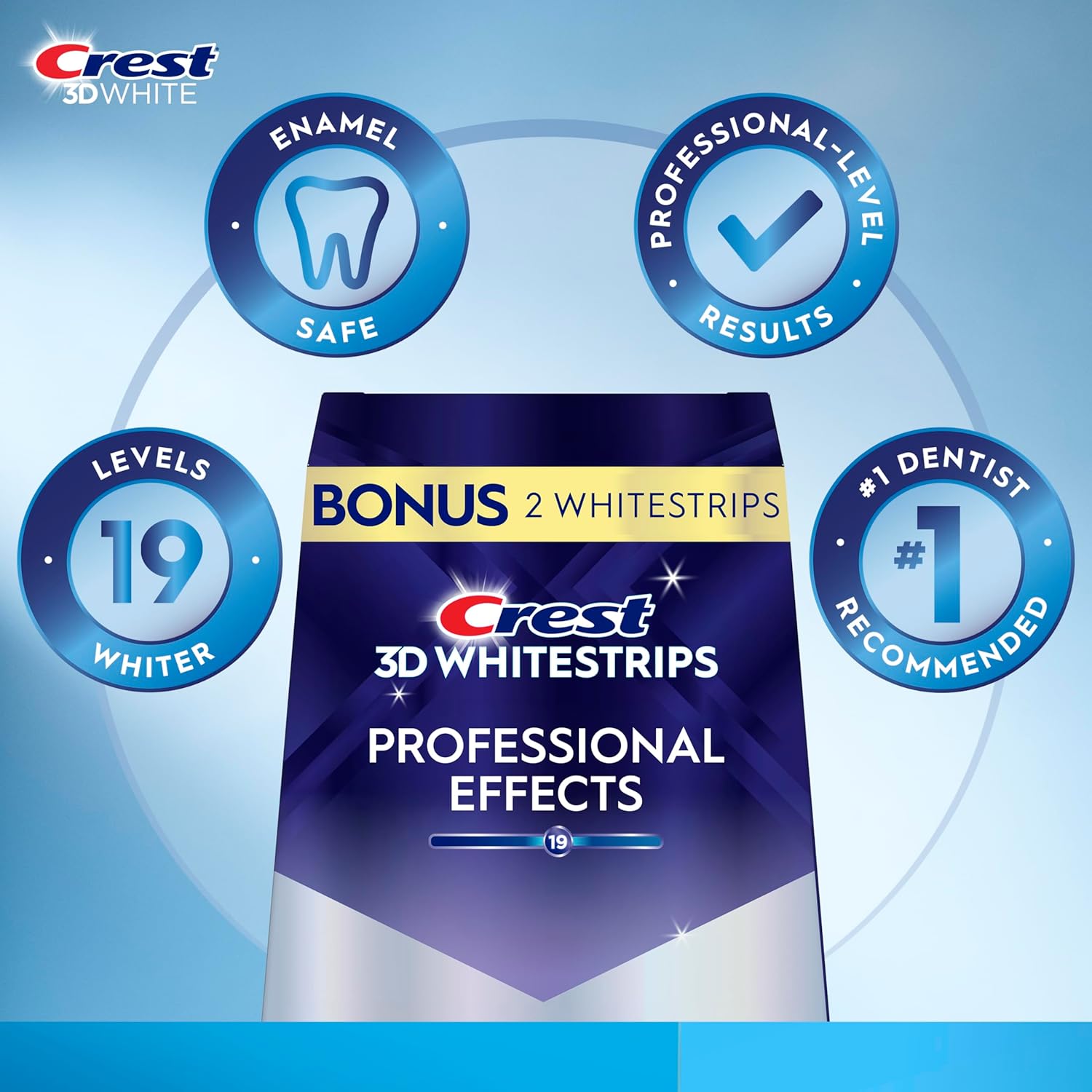 Crest 3D Whitestrips Professional Effects ÛÒ Teeth Whitening Kit, 22 Treatments (20 + 2 Bonus), Each with 1 Upper/1Lower, 44 Strips ÛÒ Crest 3DWhite Teeth Whitening Strips
