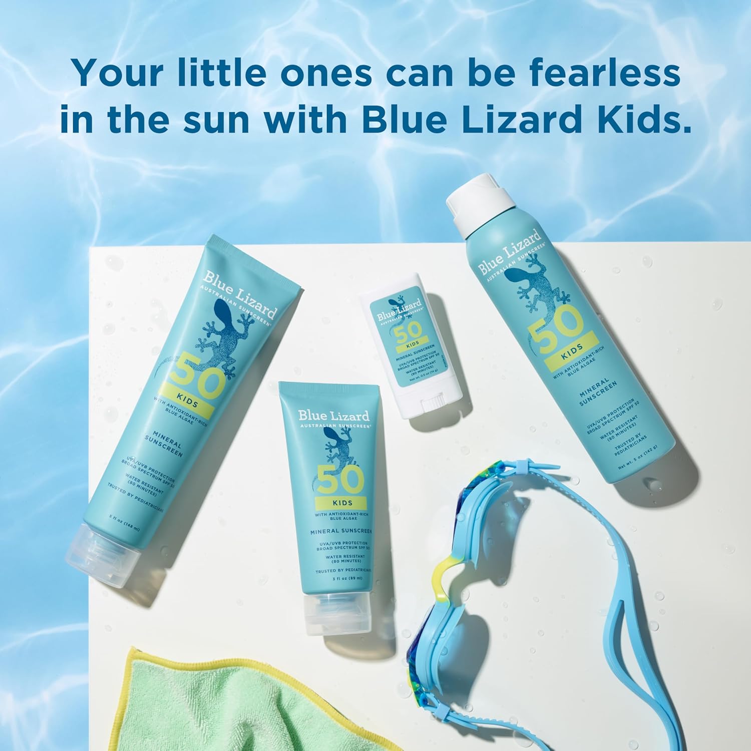 Blue Lizard Kids Mineral SPF 50 Sunscreen Stick, Zinc Oxide, 100% Mineral Actives, Developed for KidsÛª Sensitive Skin, TSA-Friendly, Vegan, Paraben-free, Fragrance-Free, 0.5 oz