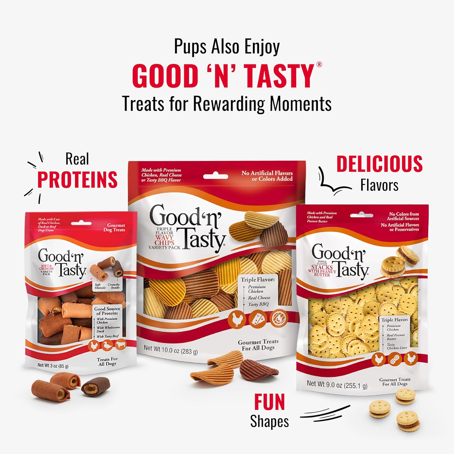 Good Û÷nÛª Fun Triple Flavor Kabobs Chews for All Dogs, 24 Ounces, Treat Your Dog to Long-Lasting Chews Made from Beef Hide, Real Chicken, Pork Hide, Duck and Chicken Liver