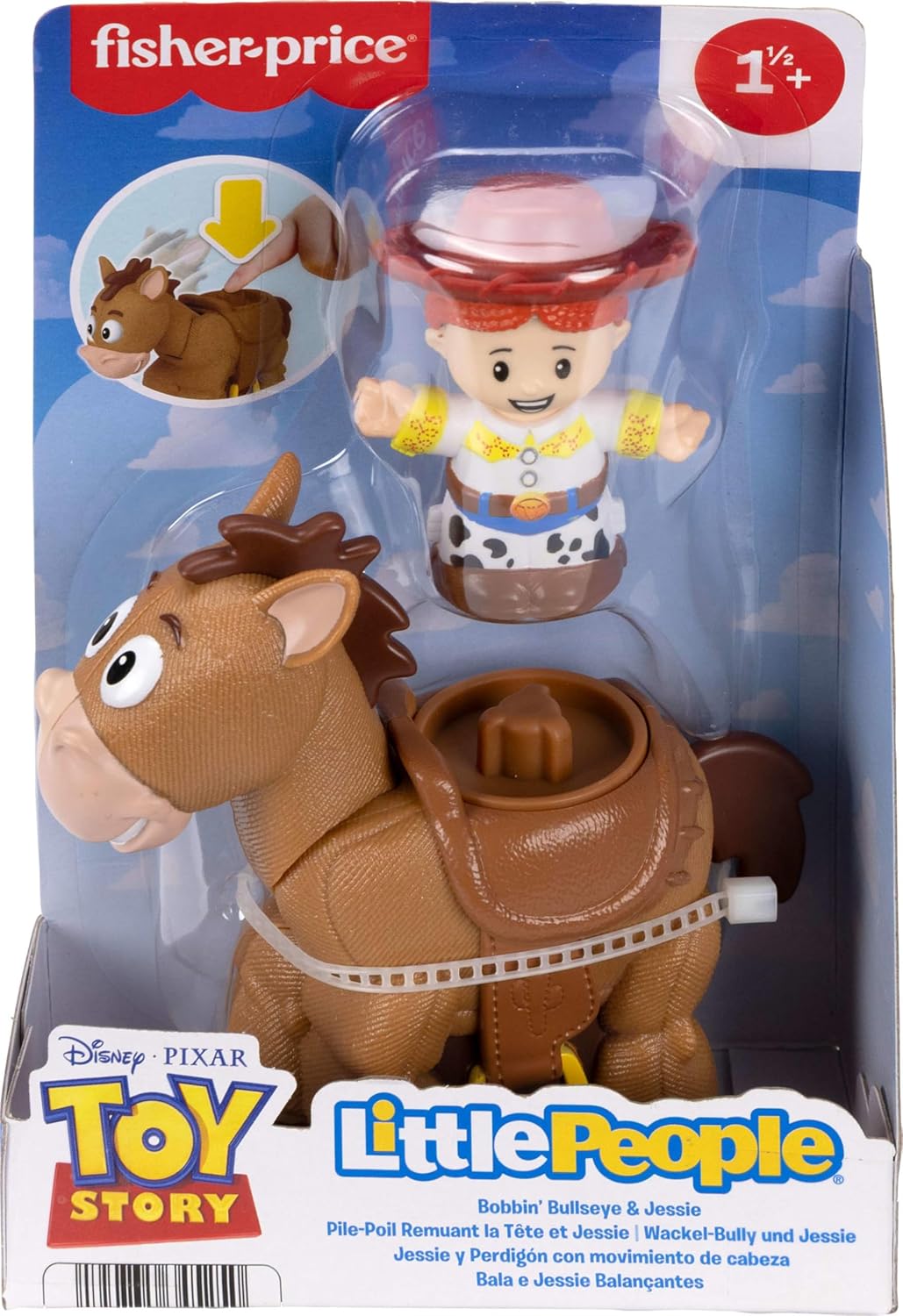 Fisher-Price Little People Toddler Toys Disney Pixar Toy Story BobbinÛª Bullseye Horse & Jessie Figures for Pretend Play Kids Ages 18+ Months