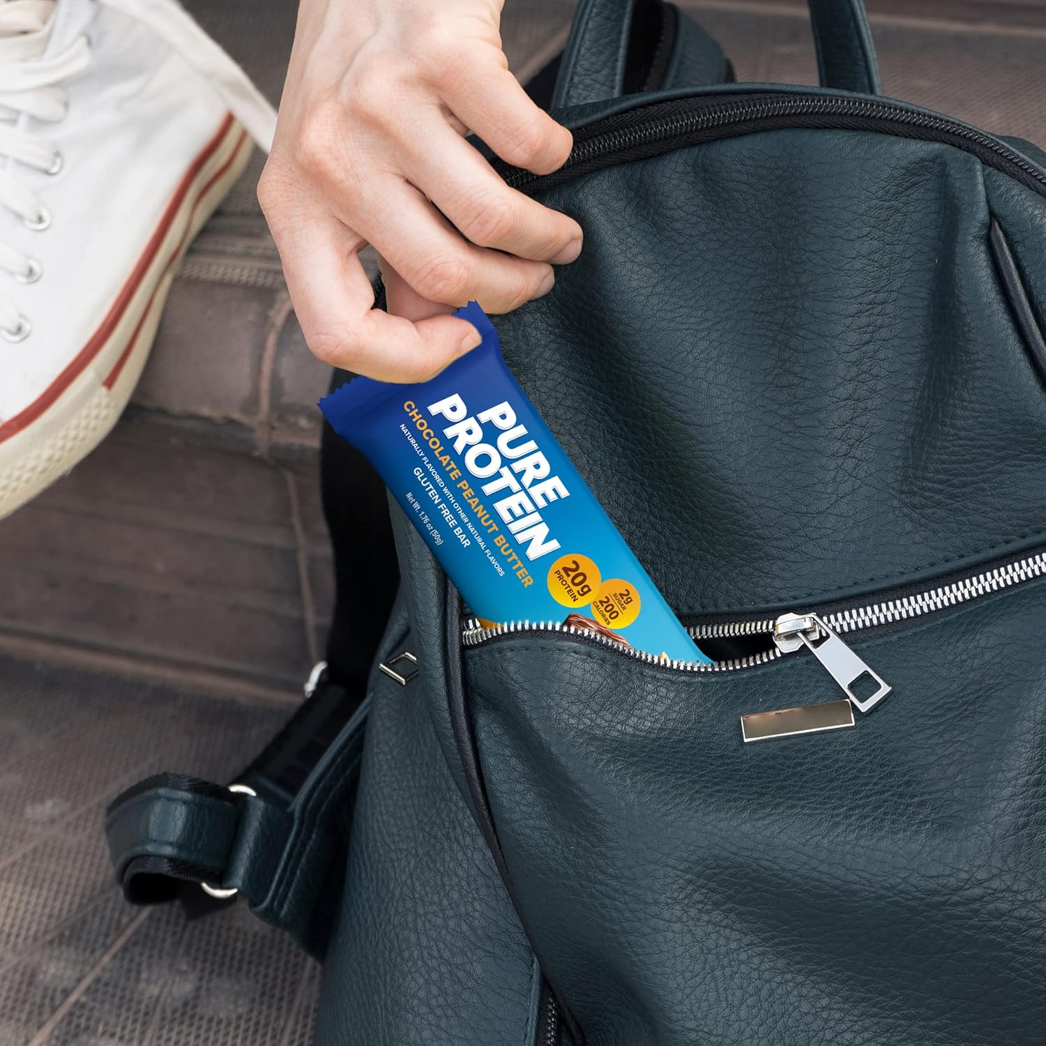 Pure Protein Chocolate Peanut Butter Protein Bars ÛÒ 20g Protein, 3g Sugar, 190 Calories (12 count) Low Sugar* High Protein Snack - Gluten Free - Perfect for a Healthy Snack