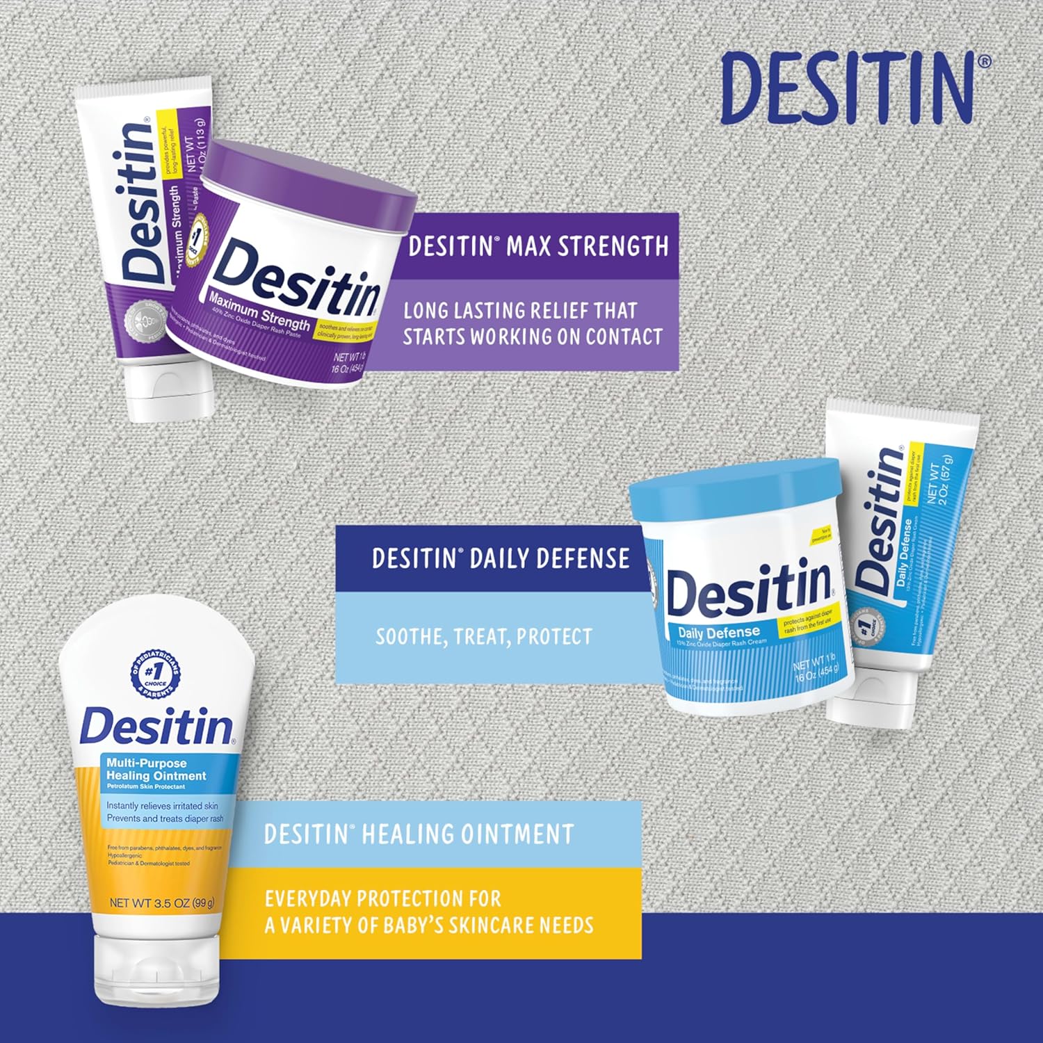 Desitin Maximum Strength Baby Diaper Rash Cream, 40% Zinc Oxide, Hypoallergenic No Added Parabens & Dyes, Protects & Relieves BabyÛªs Skin for Up to 12 Hours, Prevents Diaper Rash, 4.8 oz Tube