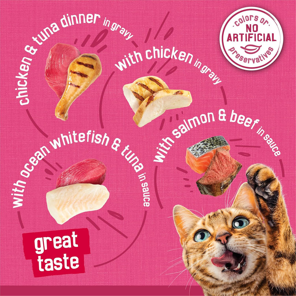 Purina Friskies Gravy Wet Cat Food Variety Pack, SurfinÛª and TurfinÛª Prime Filets Favorites - (Pack of 40) 5.5 oz. Cans