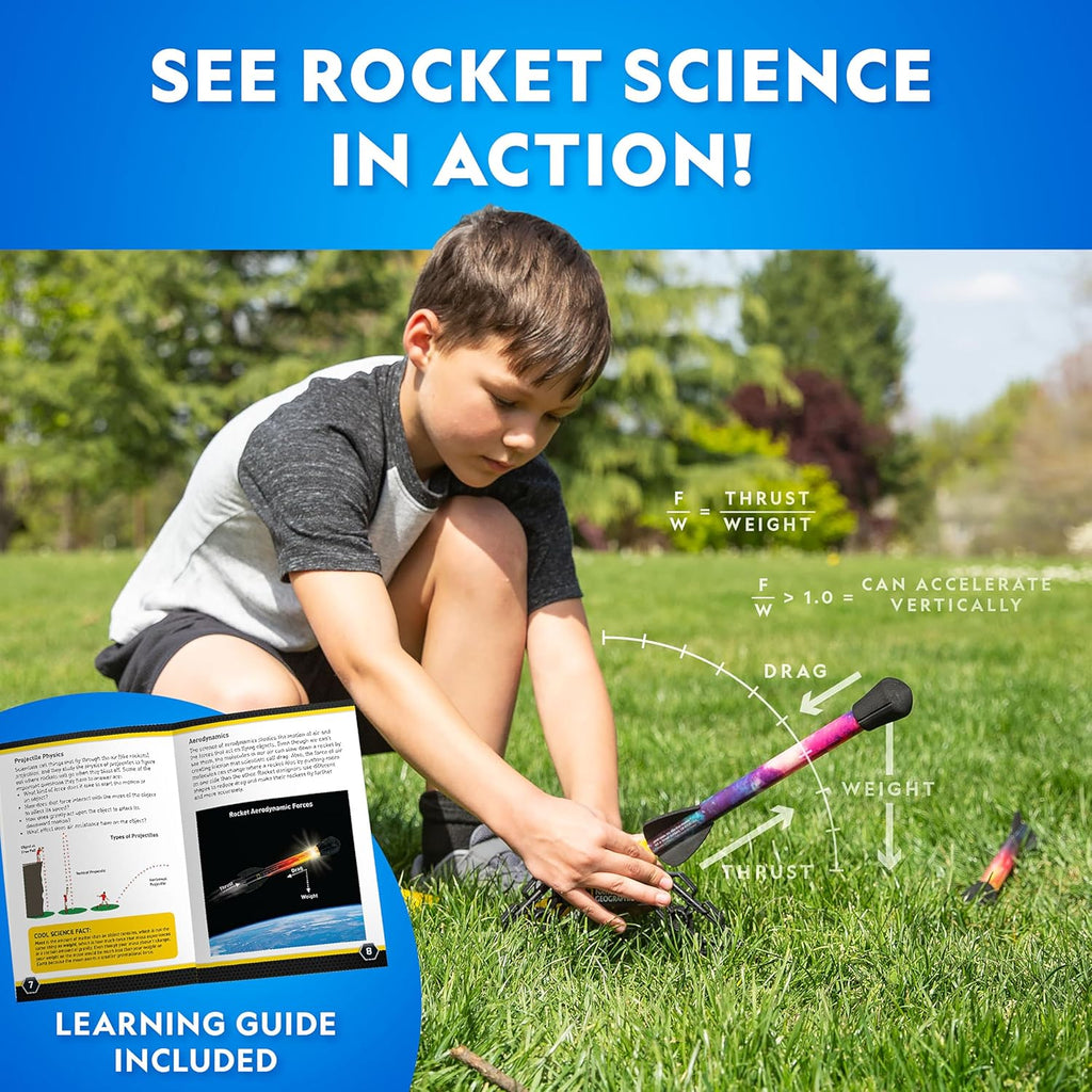 NATIONAL GEOGRAPHIC Air Rocket Toy ÛÒ Ultimate LED Rocket Launcher for Kids, Jump and Launch The Light Up, Air Powered, Foam Tipped Rockets up to 100 Feet